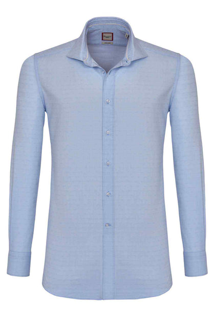 Camicissima light blue button-up dress shirt with pointed collar and long sleeves