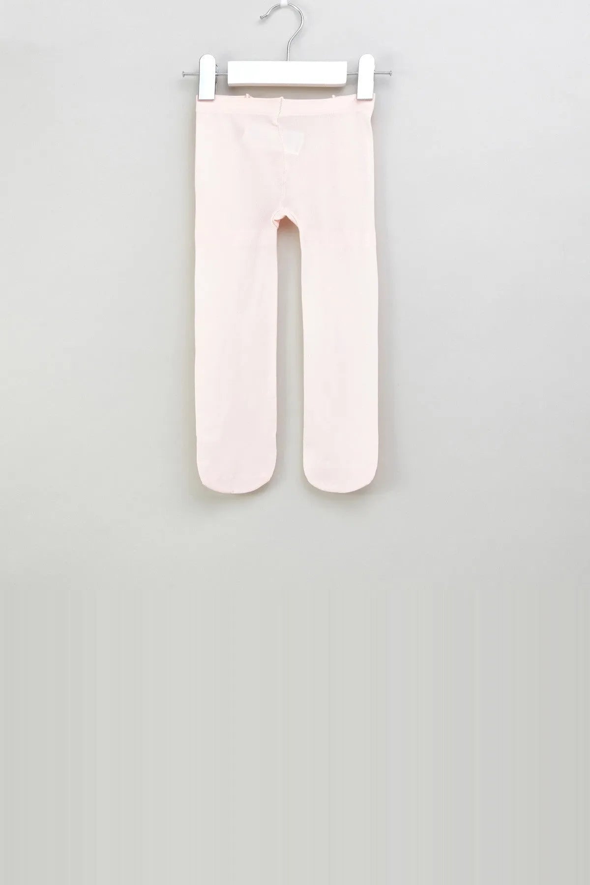 Light pink baby tights with smooth waistband and open crotch