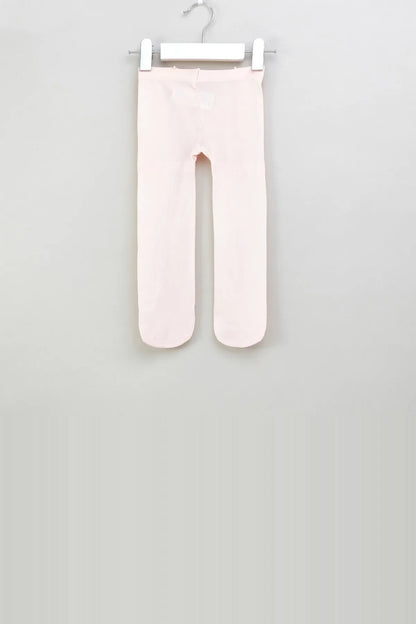 Light pink baby tights with smooth waistband and open crotch