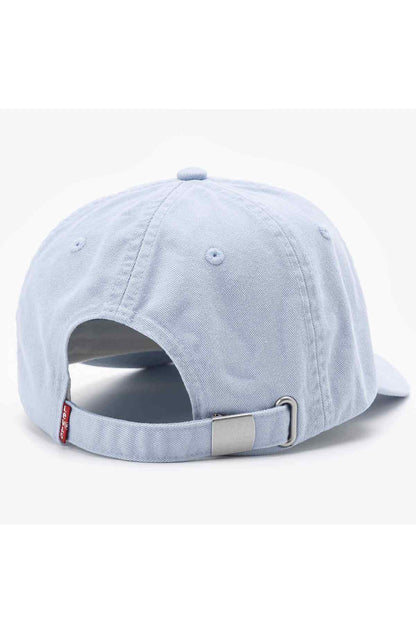 Light-blue baseball cap with open back and adjustable strap