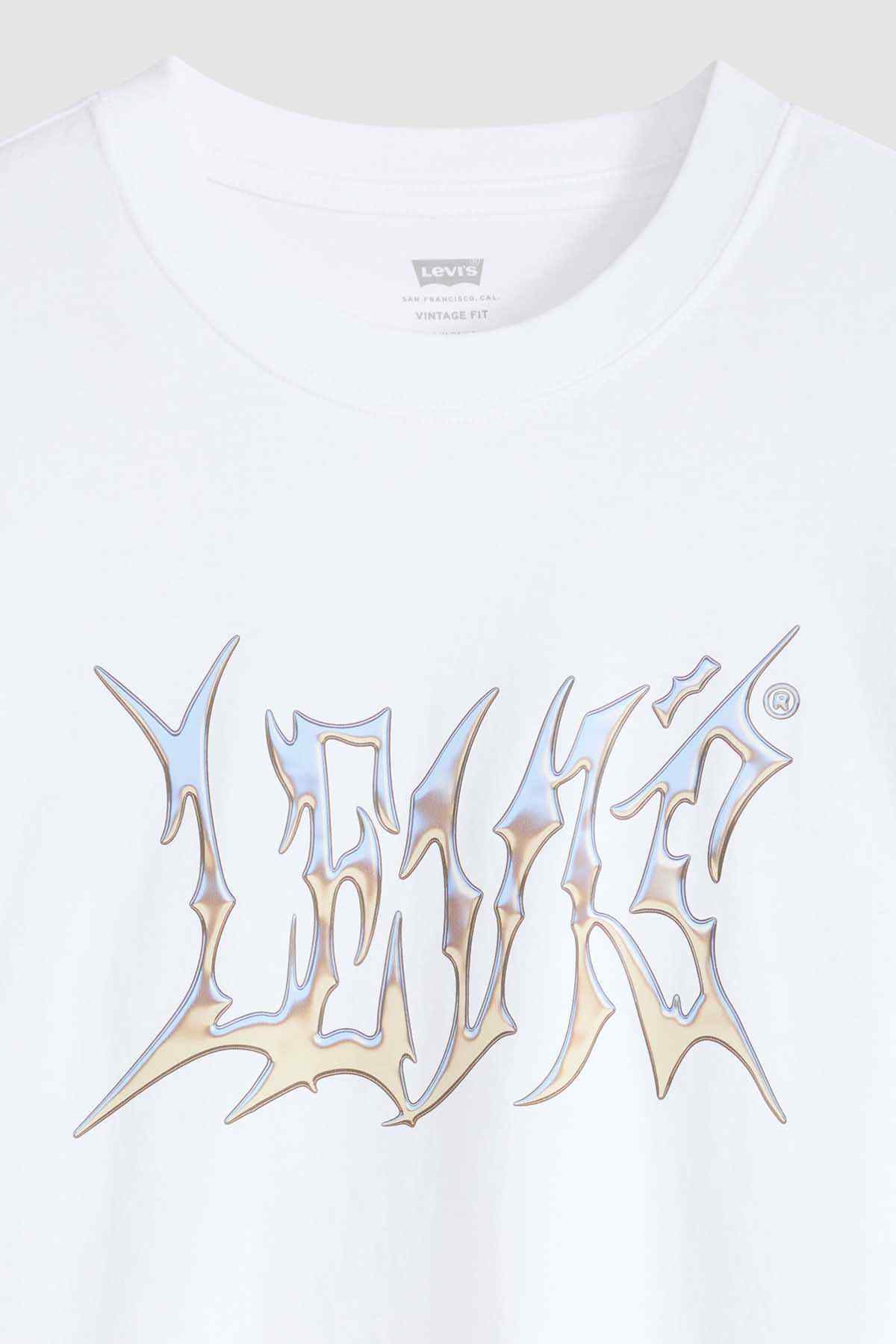 Levi's white graphic logo tee with crew neck and large front print