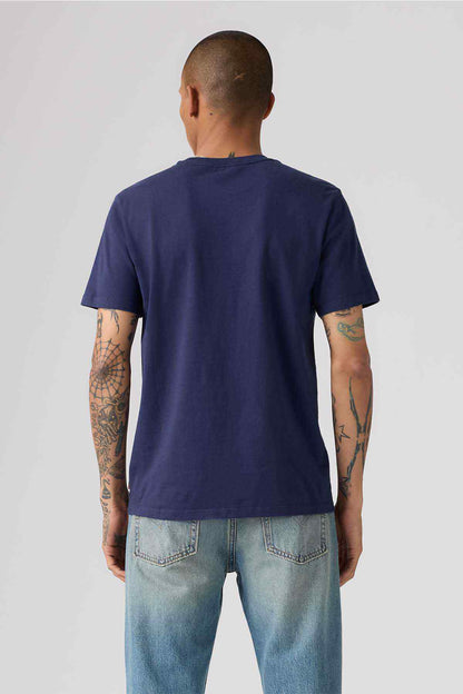 Levi's navy plain T-shirt, back view with short sleeves
