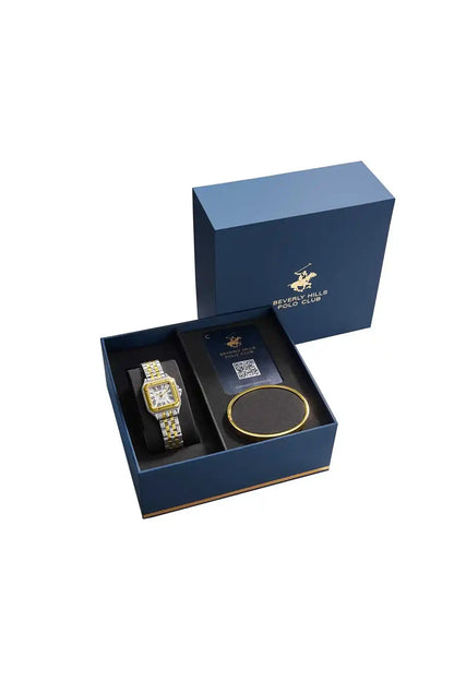 BHPC gift box set with two-tone wristwatch and bracelet
