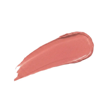 Swatch of soft pink rose velvet lipstick on a white background