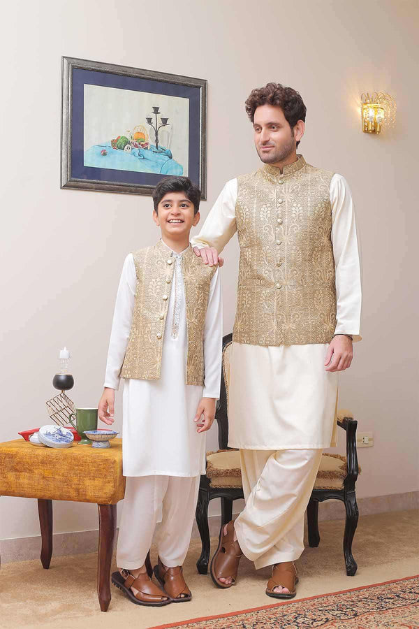 shop online boy's kurta shalwar with waistcoat in Pakistan