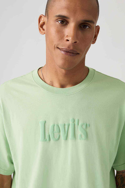 Levi's light green crewneck T-shirt with embossed logo on chest