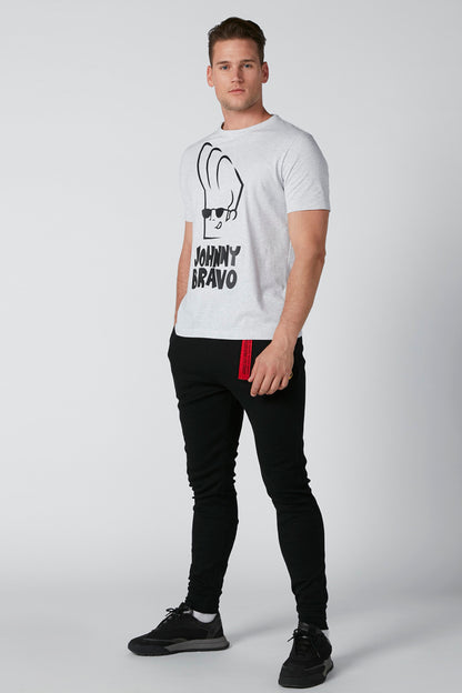 Men's black jogger pants with red drawstring