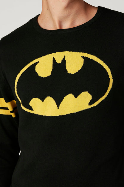 Black sweatshirt front with large yellow bat emblem