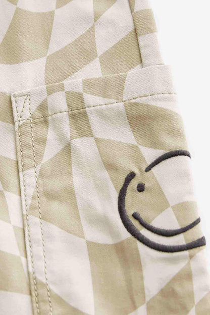NEXT patterned shorts with pocket and embroidered smiley face
