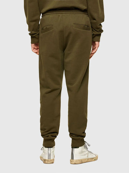 Men's green cuffed jogger pants with back welt pockets