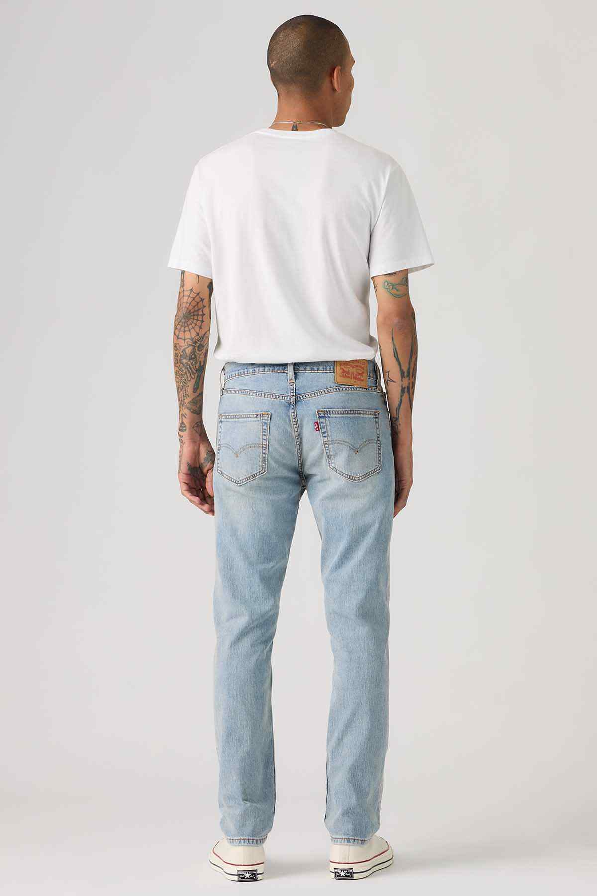 Levi's light-wash straight jeans, back view