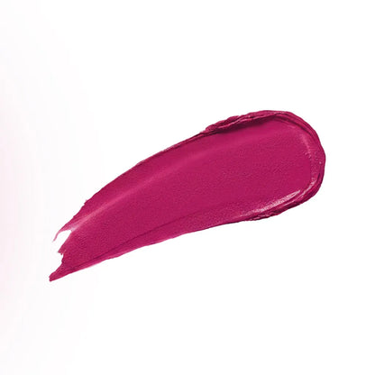 Velvet lipstick swatch in vivid fuchsia pink