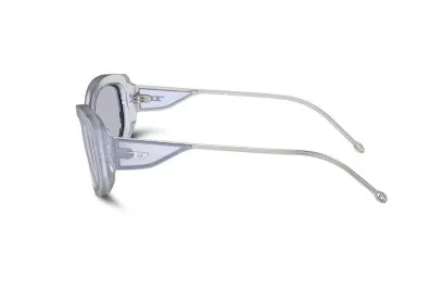 Diesel light blue full-frame sunglasses, side view with metal temples