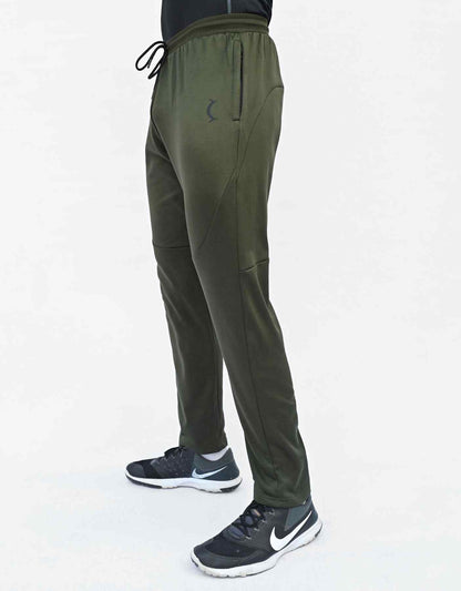 Bodybrics dark olive jogger pants, tapered leg with drawstring waist and side seams