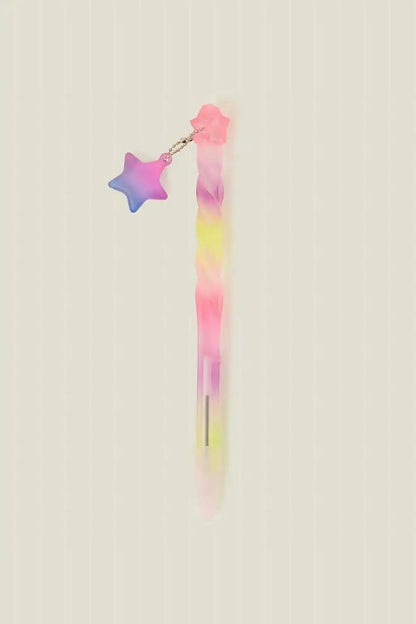 Accessorize multicolor star charm ribbon accessory with dangling chain and stars
