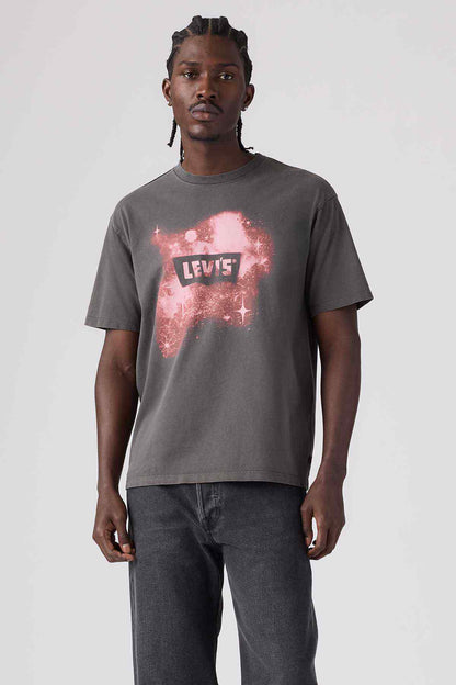 Levi's grey graphic T-shirt with pink logo print