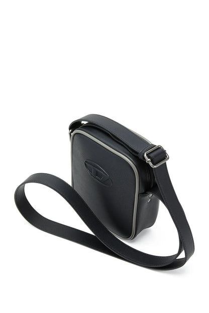 Diesel black mini crossbody bag with adjustable strap and embossed logo