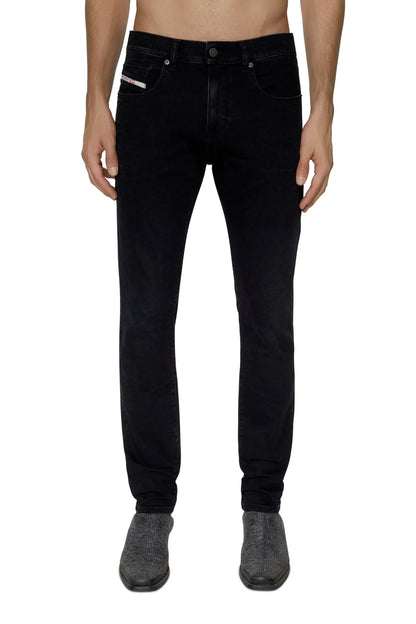 Diesel black slim-fit jeans, 5-pocket with button-and-zip closure