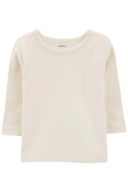 CARTER'S long-sleeve baby shirt in light cream knit