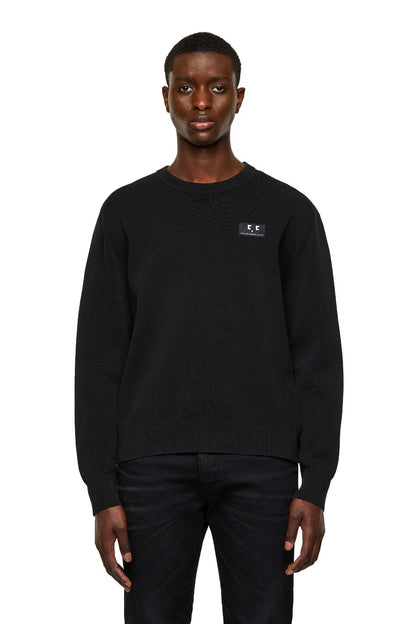 Diesel black crewneck sweatshirt with small chest logo patch