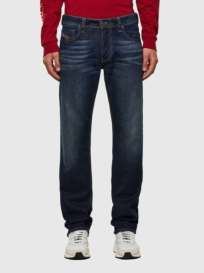 Diesel dark blue denim jeans, straight leg with belt loops and front pockets
