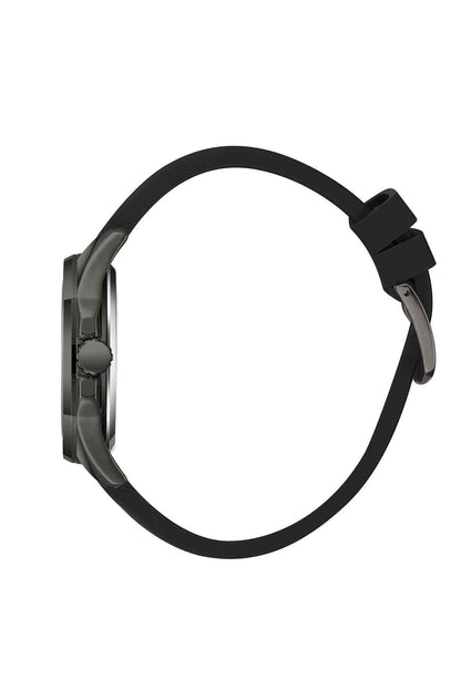 Lee Cooper black rubber watch strap with round case back