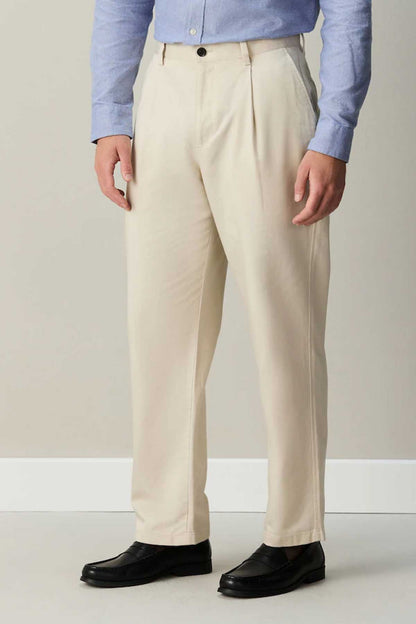 NEXT ecru suit trousers with belt loops and straight hems