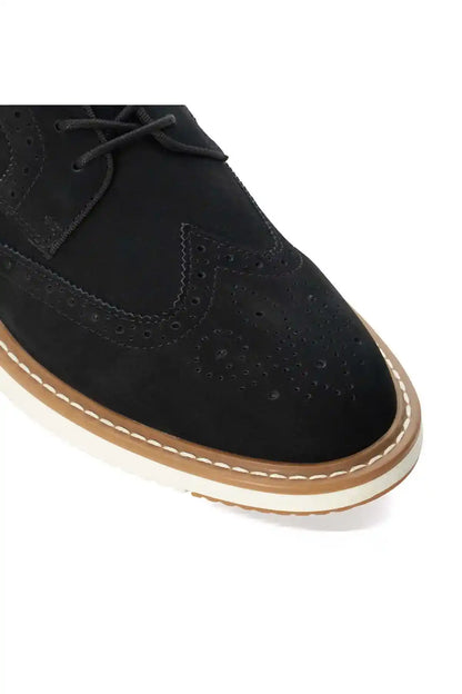 Dune London black brogue-style lace-up shoe with perforated detailing