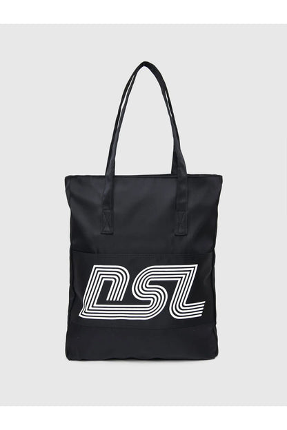 Black Diesel tote bag with large DS7 logo on front
