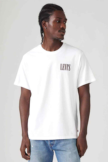 Levi's white crew-neck T-shirt with short sleeves and small chest logo