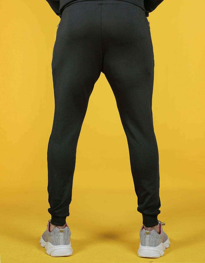 Bodybrics black joggers, full-length tapered legs with elastic ankle cuffs