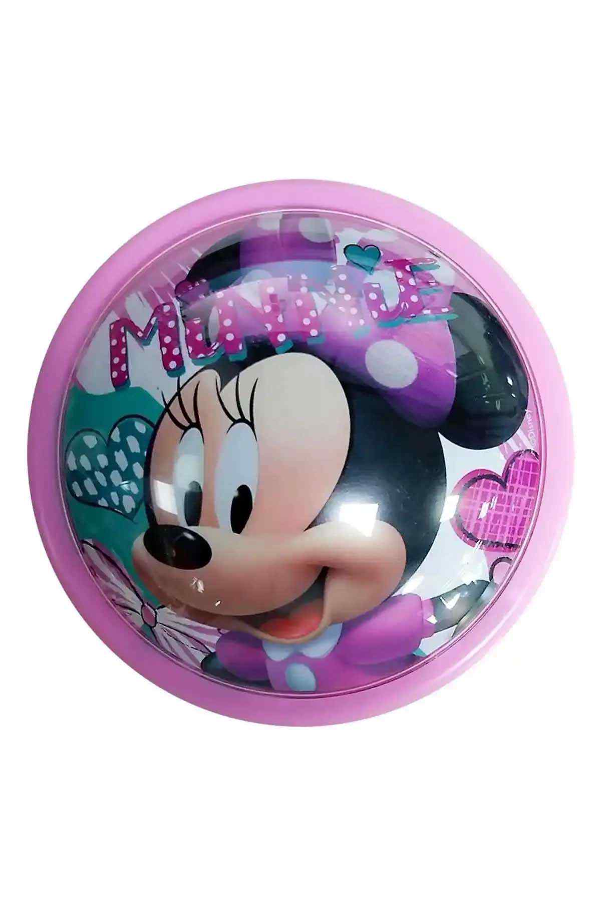 Minnie Mouse push light lamp, round pink-rim character globe