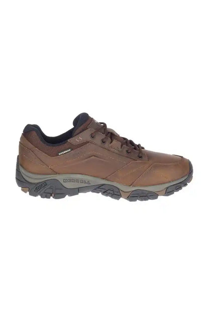 Merrell athletic shoes, low profile brown sneaker with lace-up and chunky outsole