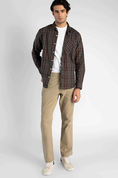 Levi's khaki straight-leg pants with belt loops and front pockets