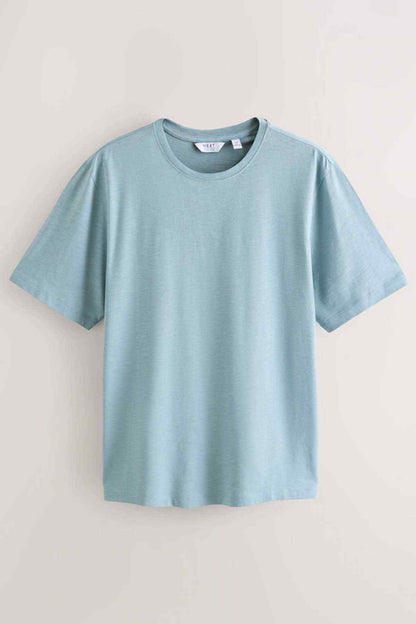 Light blue crew-neck short-sleeve T-shirt, flat lay