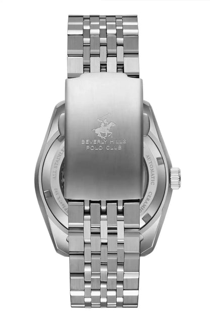 BHPC stainless steel watch back with engraved logo and bracelet clasp