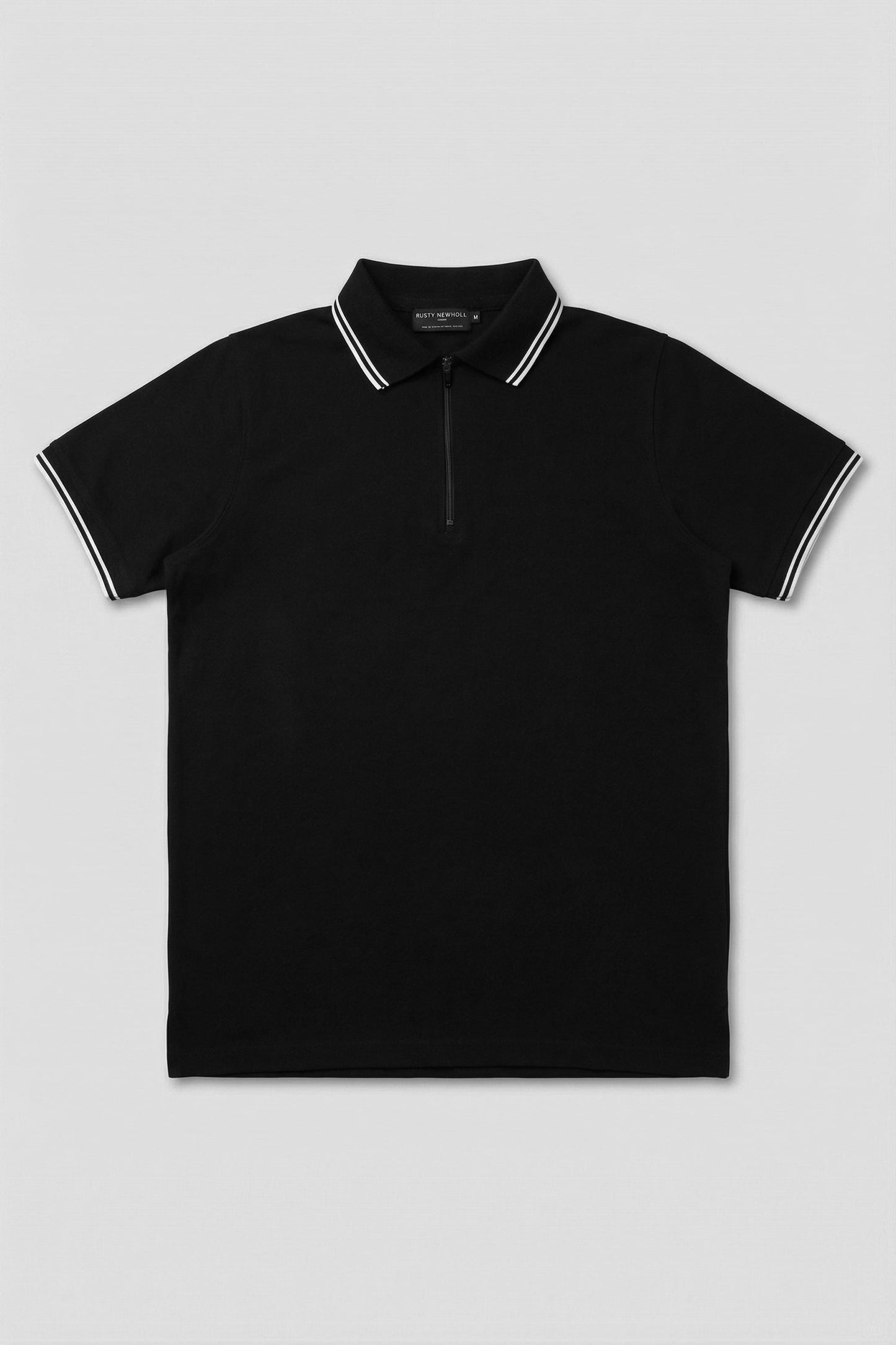 Black Regular Fit Pique Polo