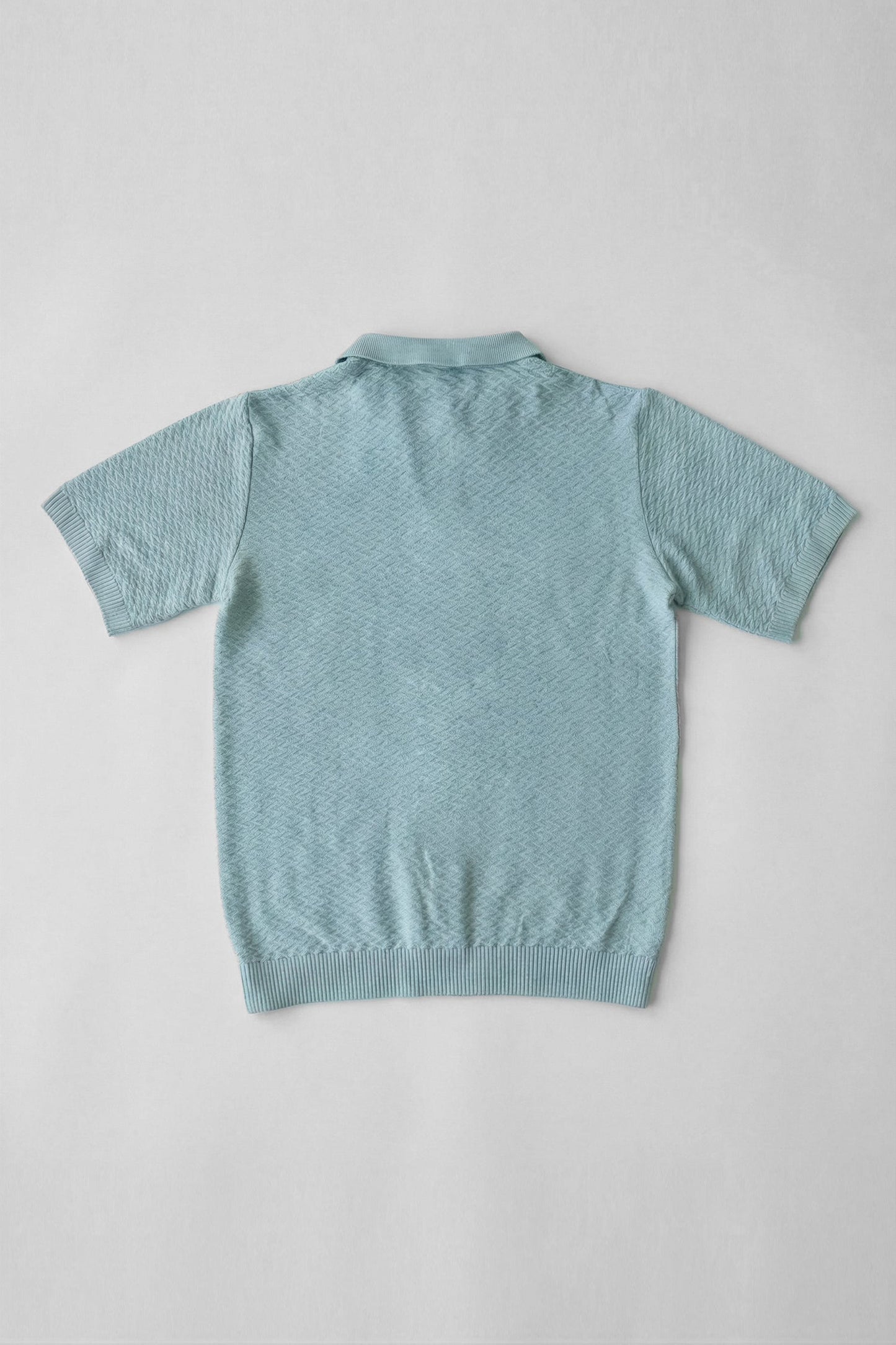 Cool Blue Regular Fit Buttoned Knitted Polo