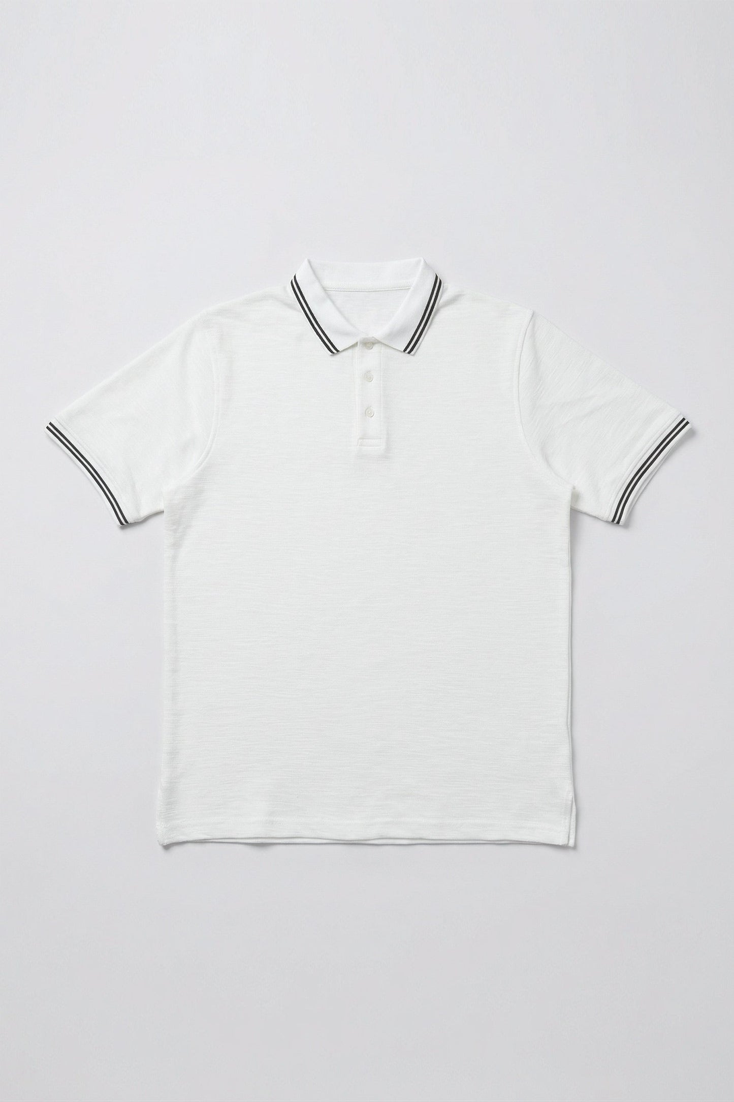 White Regular Fit Pique Polo - Hustle N Holla