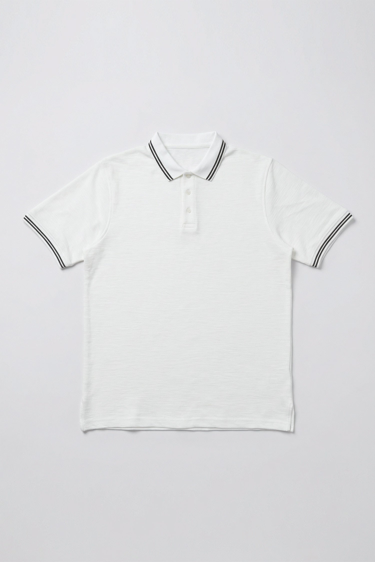 White Regular Fit Pique Polo - Hustle N Holla