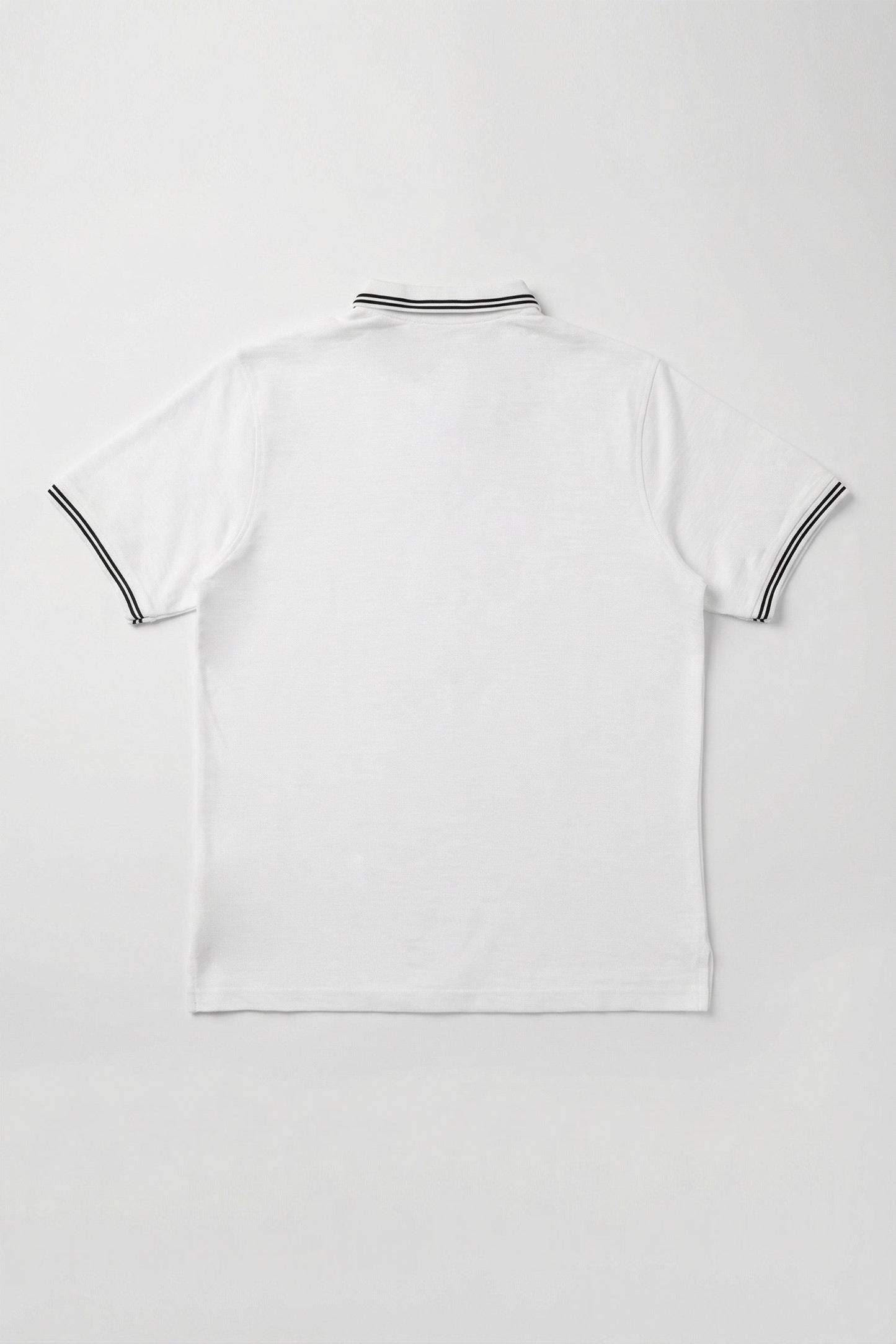 White Regular Fit Pique Polo - Hustle N Holla