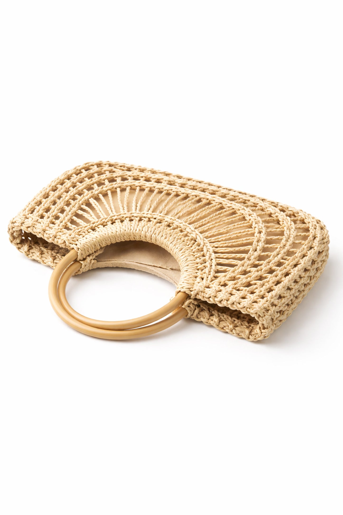 Cream Woven Top Handle Tote Bag - Hustle N Holla