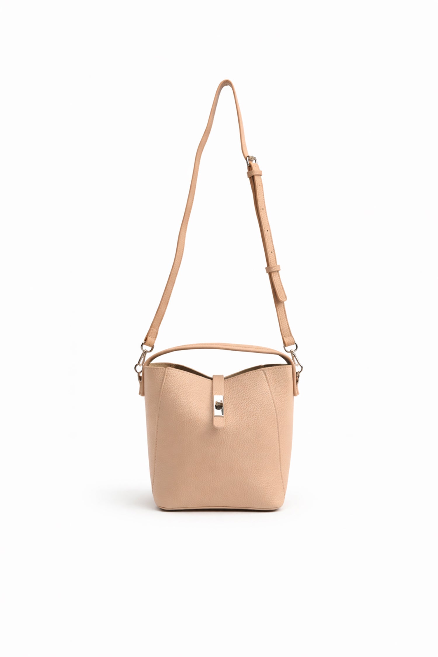 Pink Structured Bucket Bag with Detachable Pouch - Hustle N Holla