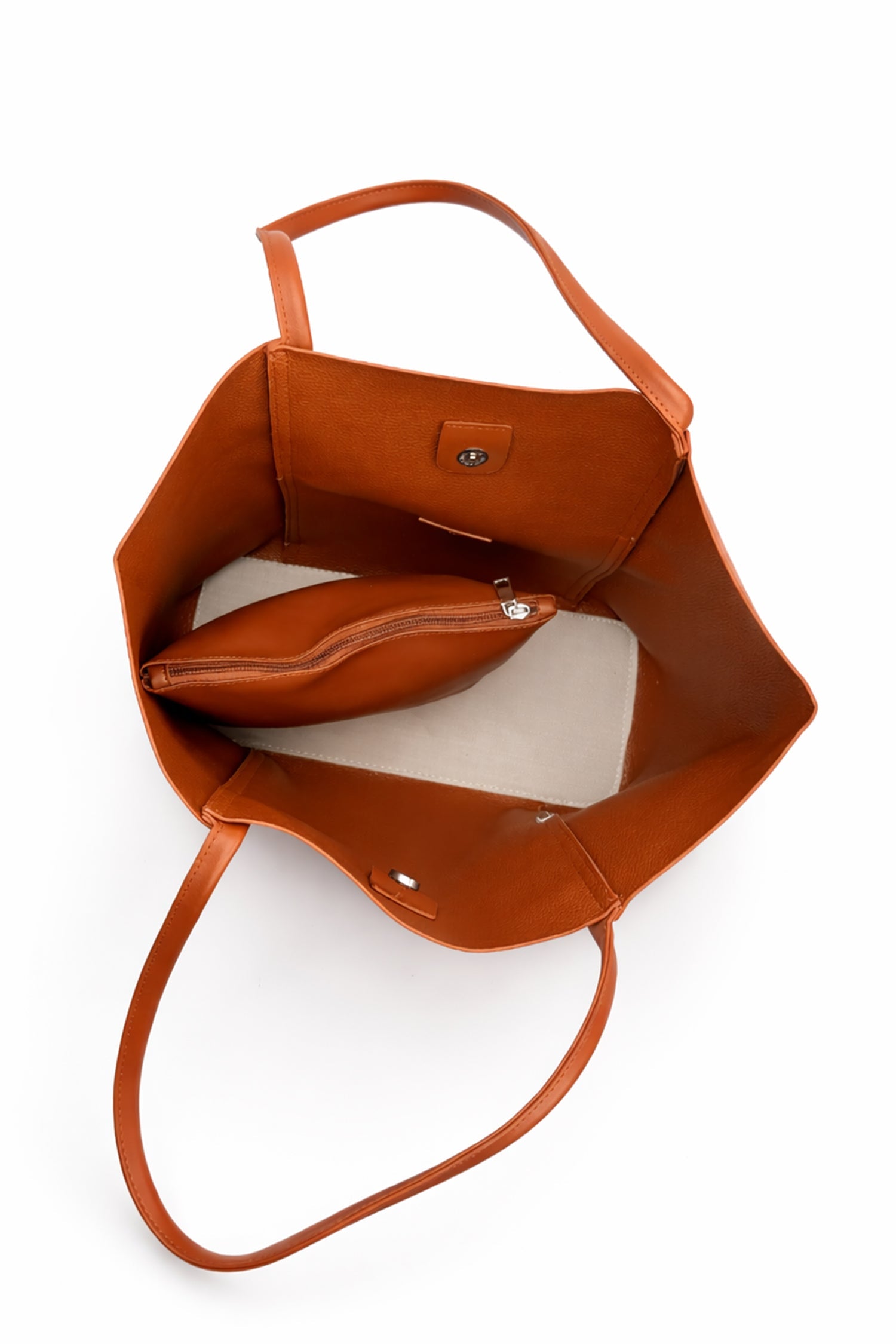 Tan Minimalist Structured Tote Bag - Hustle N Holla