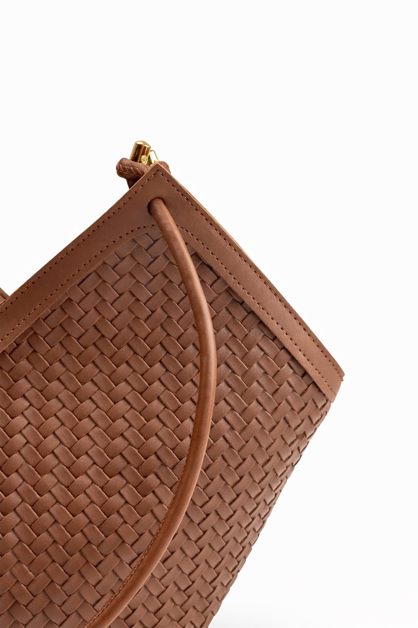 Dark Brown Woven Structure Tote Bag - Hustle N Holla