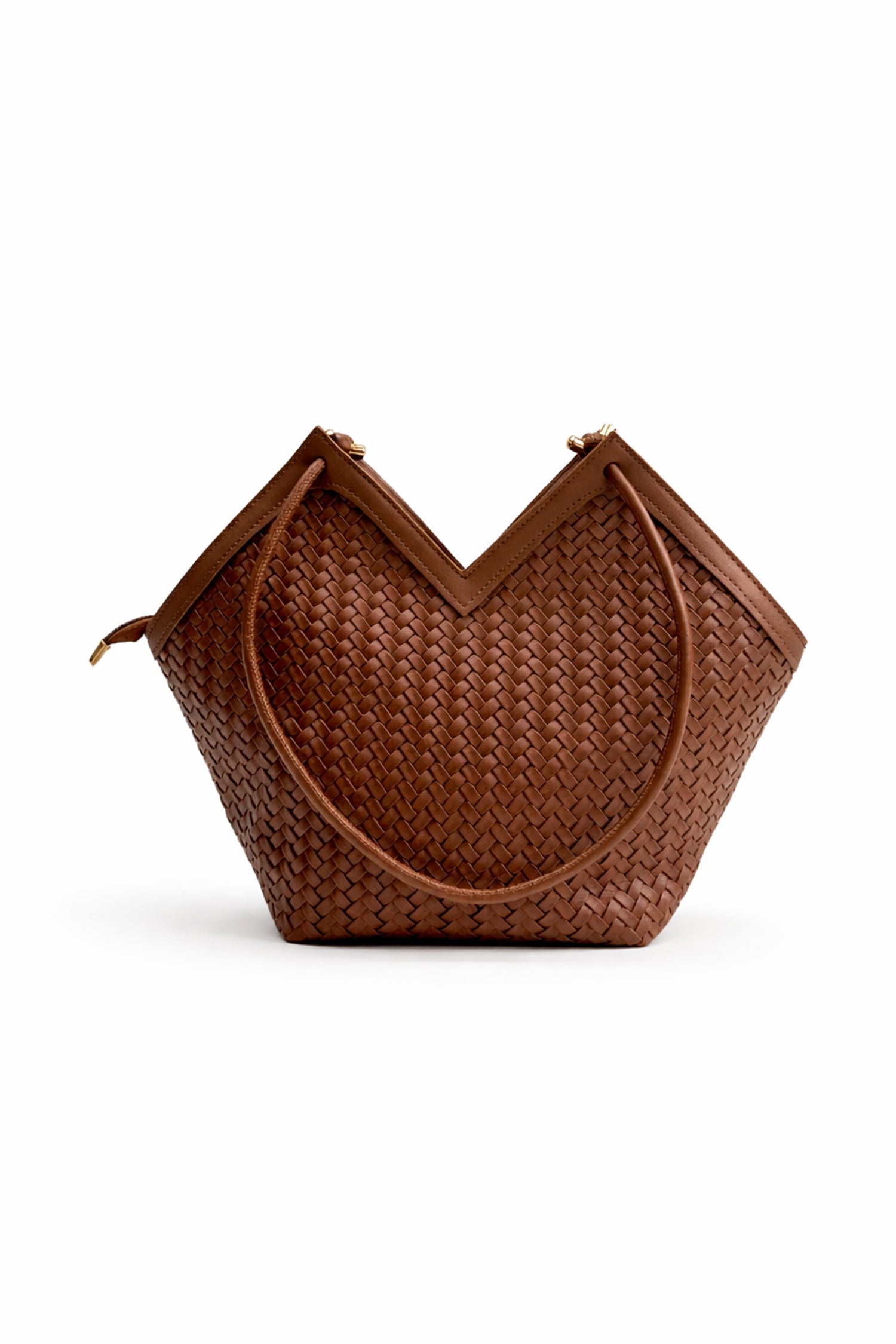 Dark Brown Woven Structure Tote Bag - Hustle N Holla