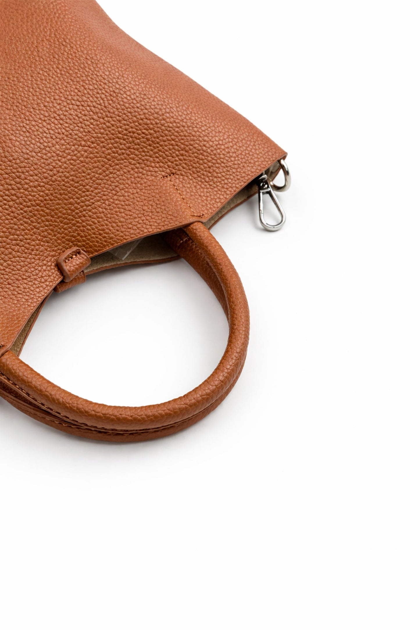 Tan Structured Top Handle Tote Bag - Hustle N Holla