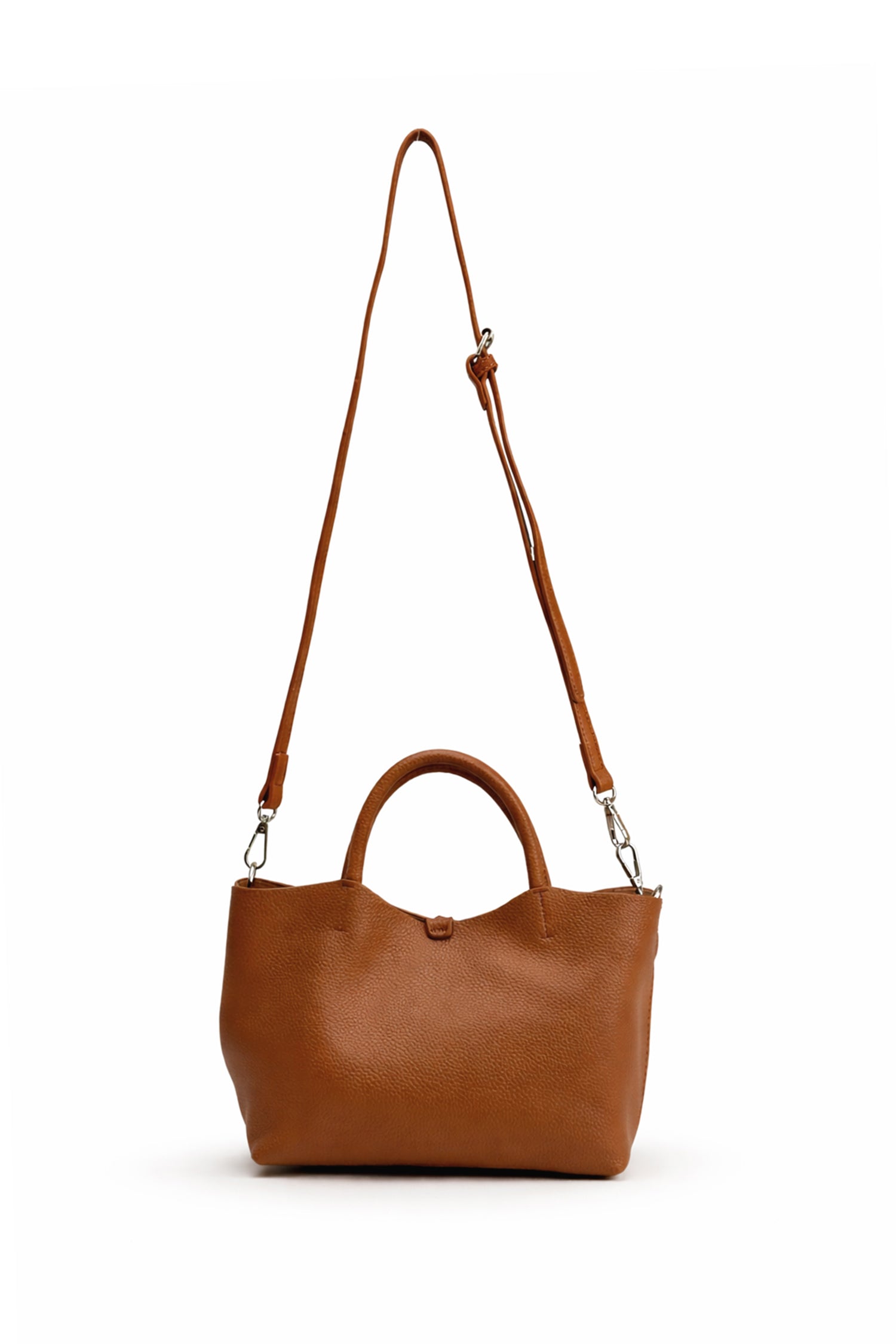 Tan Structured Top Handle Tote Bag - Hustle N Holla