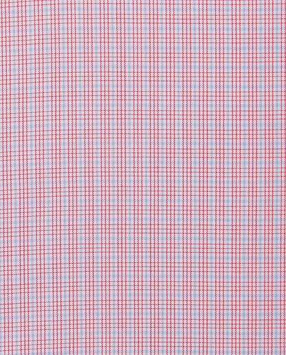 Camicissima pink fabric with red grid check pattern