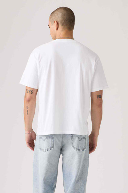 Levi's white crew-neck T-shirt, back view, short sleeves